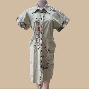 Rare Camelot Brand‎ Fancy Handwriting Print dress